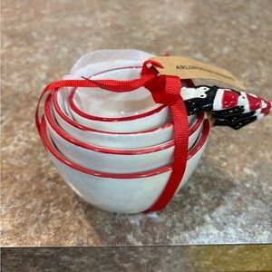 Arlington Designs Penguin with Santa hats set of 4 measuring cups NWT